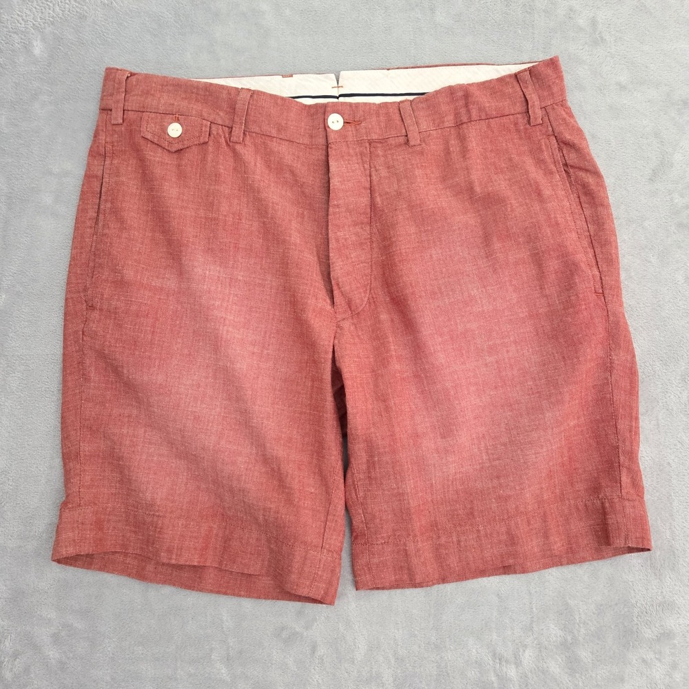 Polo Ralph Lauren Officer Shorts Straight Fit Men’s 34 Red Chambray Button Fly